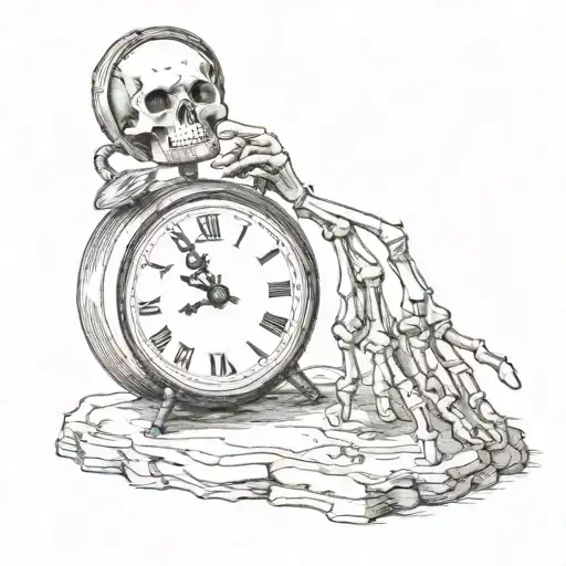 Clock And Skeleton Hand