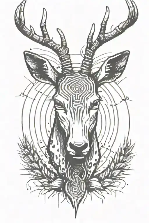 Impala Symbol With Thumb Print Surrounded