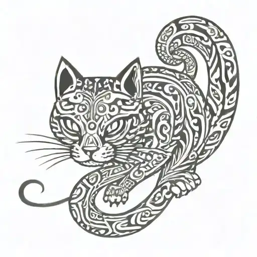 Tribal Snake Cat Car