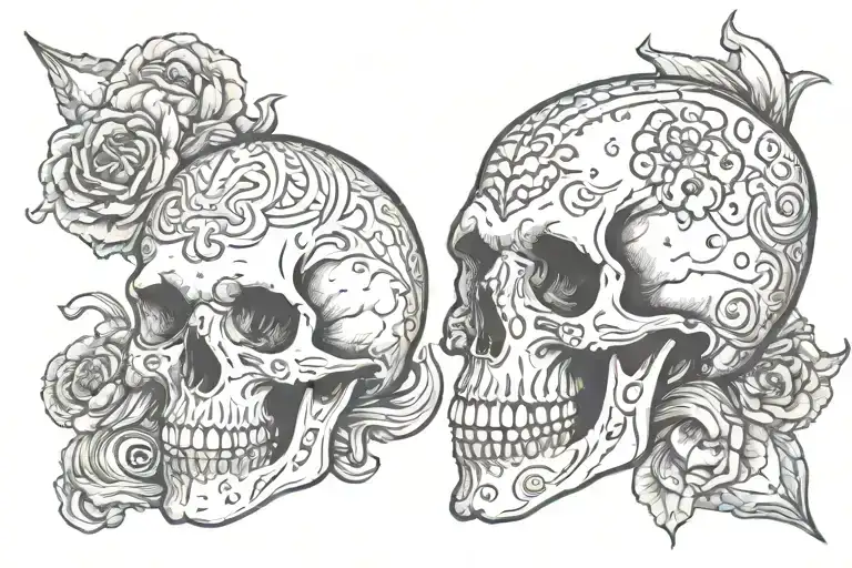 Aquarius Zodiac Skull