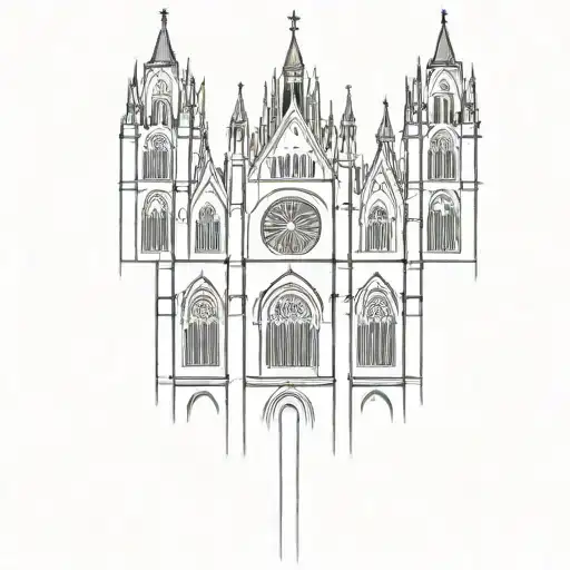 Gothic Cathedral With Five Towers