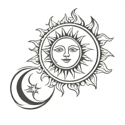 Small Sun And Moon Matching Sister