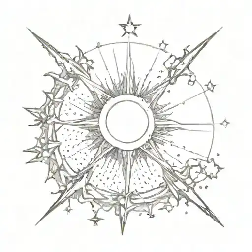 Sun And Stars On The Clavicle Area