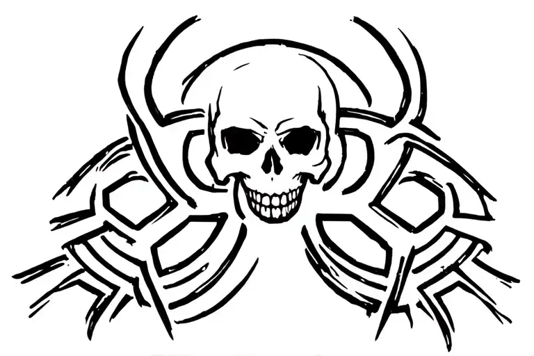 Radiohazard Symbol And Skull Together