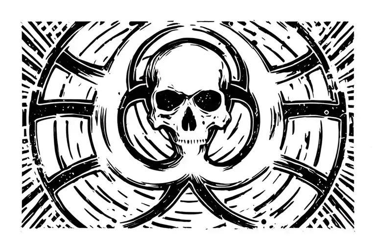 Radiohazard Symbol And Skull
