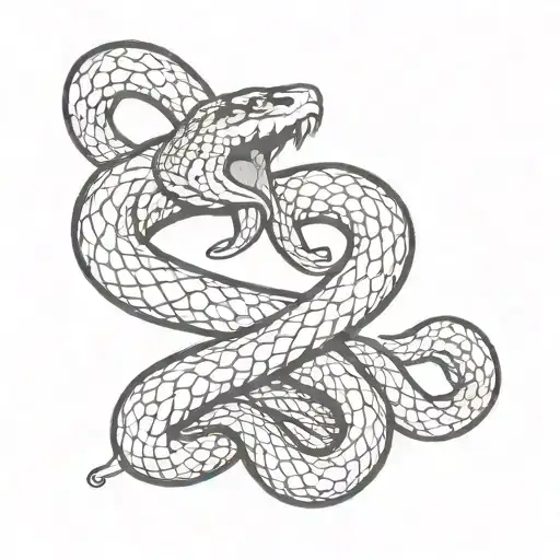 Snake Wrapped Around The Female Symbol With Its Mouth Open