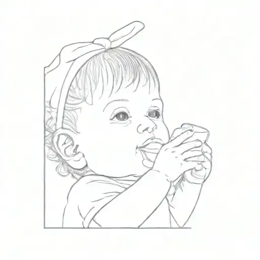 A Baby Drinking Milk From A Bottle