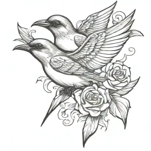 Bird Swallow Tattoo Featuring