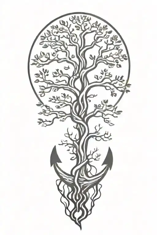 Cypress Tree With Roots Shaped Like An Anchor