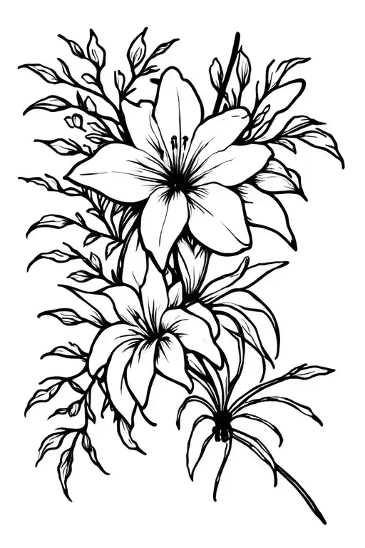 Wisteria And Spider Lily