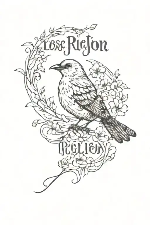 A Bird With The Words Losing My Religion On It