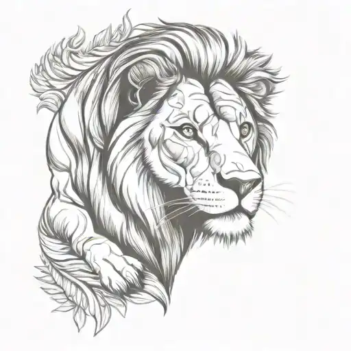 Lion On Arm Sleeve