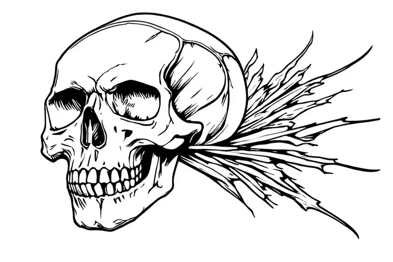 Postapo Death Skull Tattoo