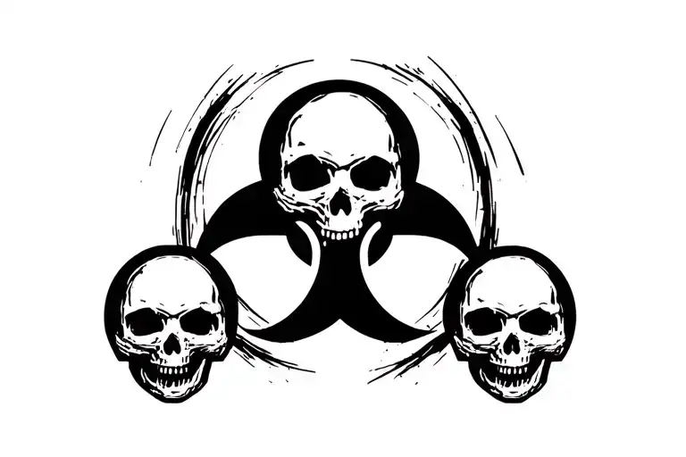 Skulls And Radiohazard Symbol