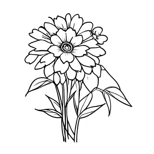 Simba Cartoon Drawn Flower Bouquet