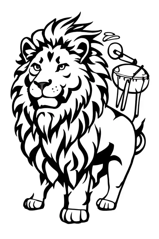 Lion And Drums