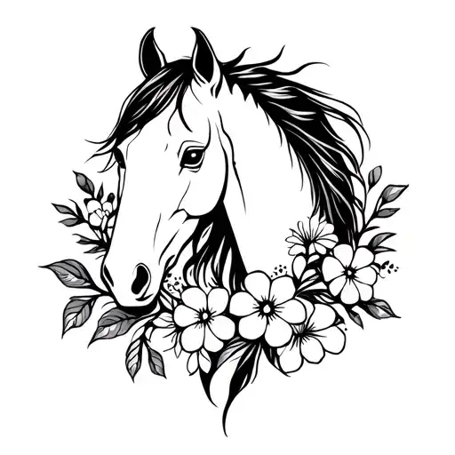 Horse Flowers Symbolizing Family