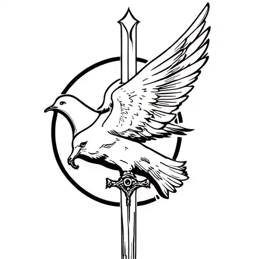 Dove Carrying Sword Of The Spirit Sword