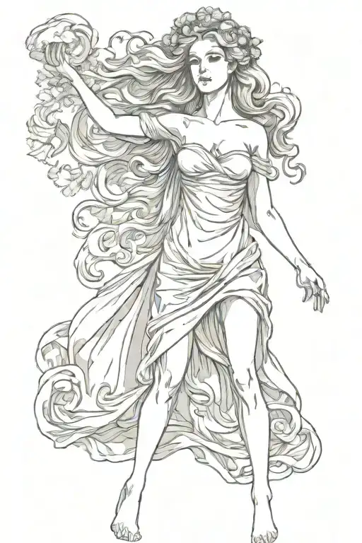 Full Body Aphrodite Realistic Beautiful Girl Looking Forward