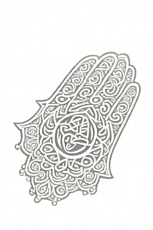 Hamsa Symbol With Arabic Script