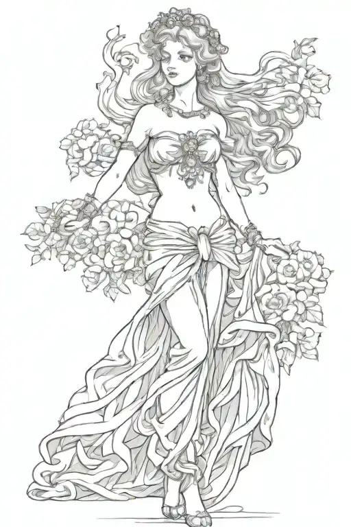 Full Body Aphrodite Realistic Beautiful Girl Looking Forward