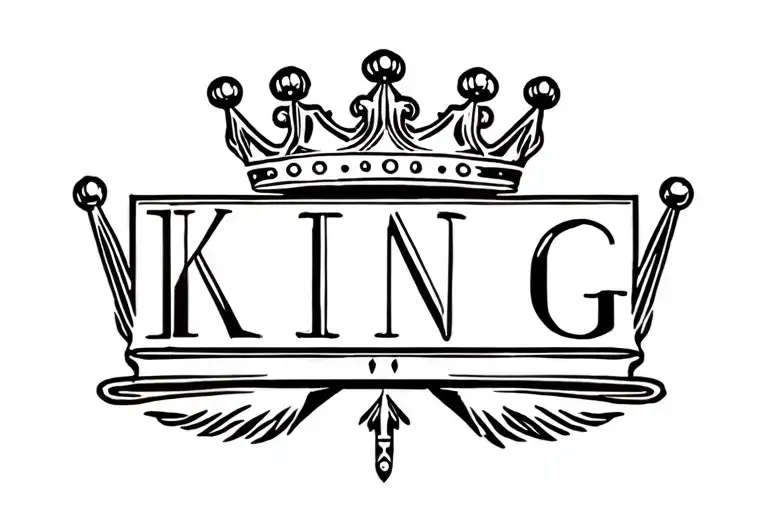 Letters Black King Below A King's Crown
