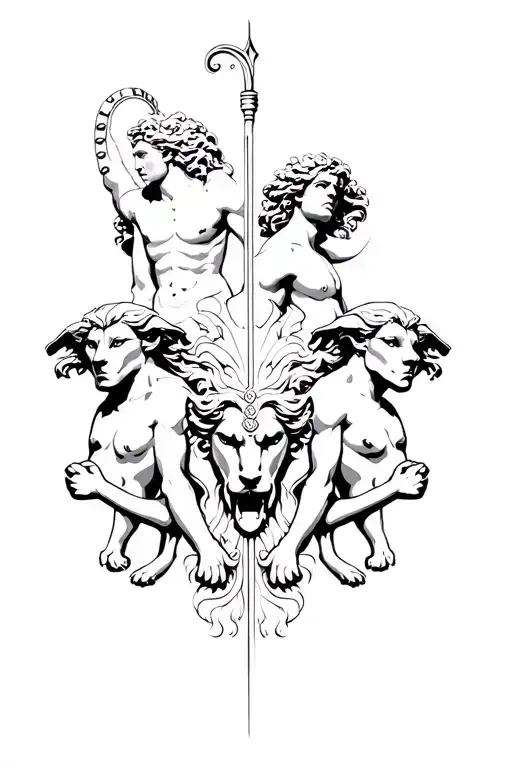 Greek Mythology Inspired Tattoo Featuring Zeus Posiedon Hades Athena Ares Cerberus Medusa