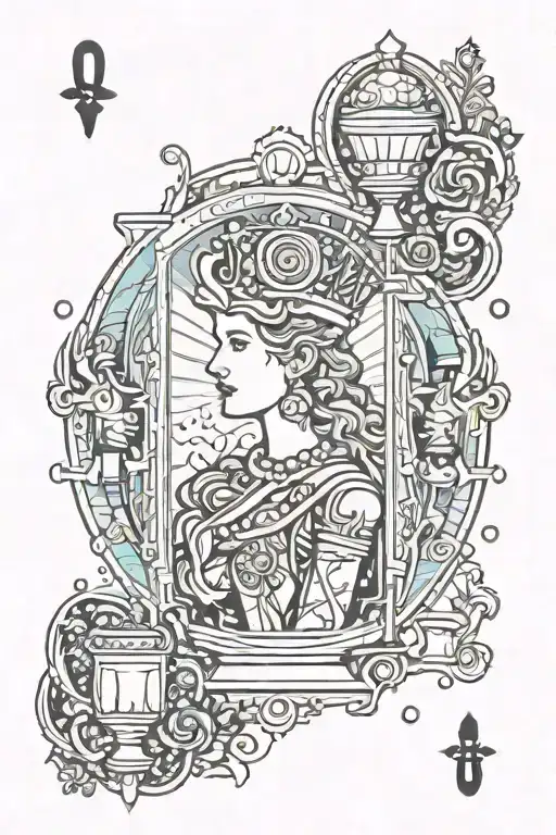 Queen Of Cups Tarot Card Graffiti Inspired Design