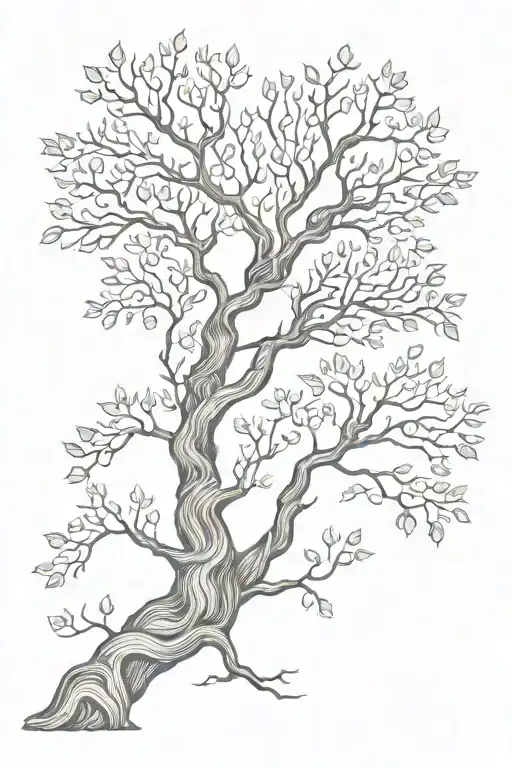 Line Work Tree Intertwined