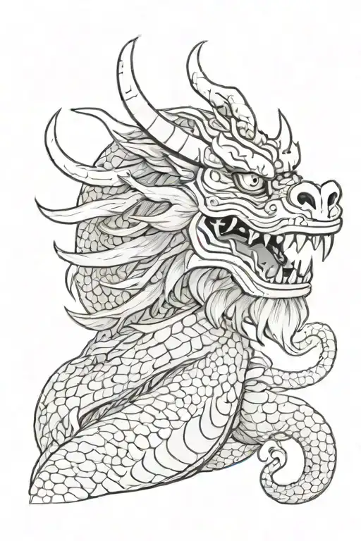 A Fighter Mask Slightly Turned To The Side And Being Surrounded By A Chinese Dragon