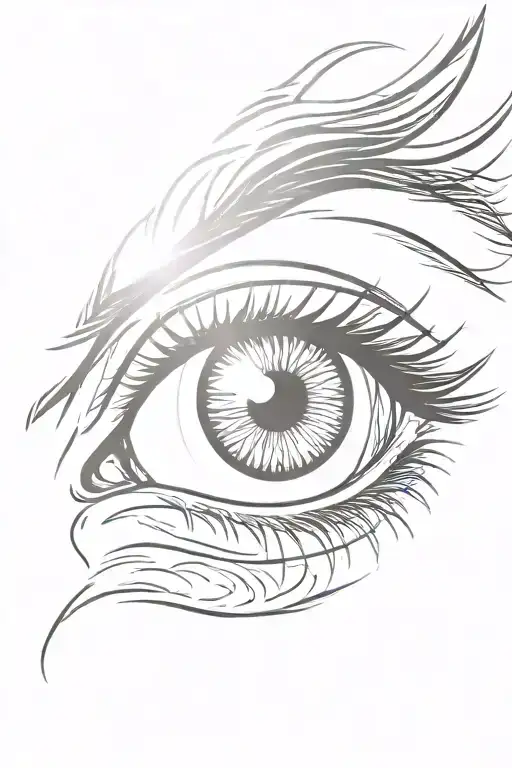 Eye With Sunrise Background