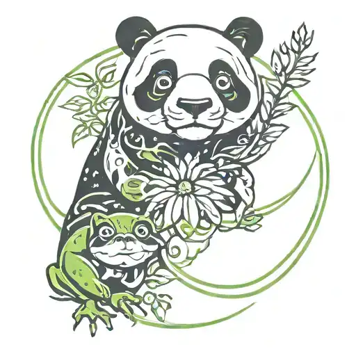 Infinity Symb With The Silhouette Of A Panda And A Frog