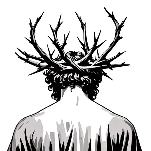 Back Of Jesus With Thorn Crown Made