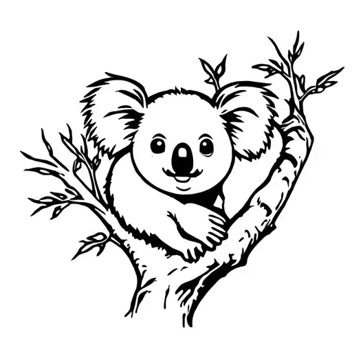 Koala In A Tree Branch