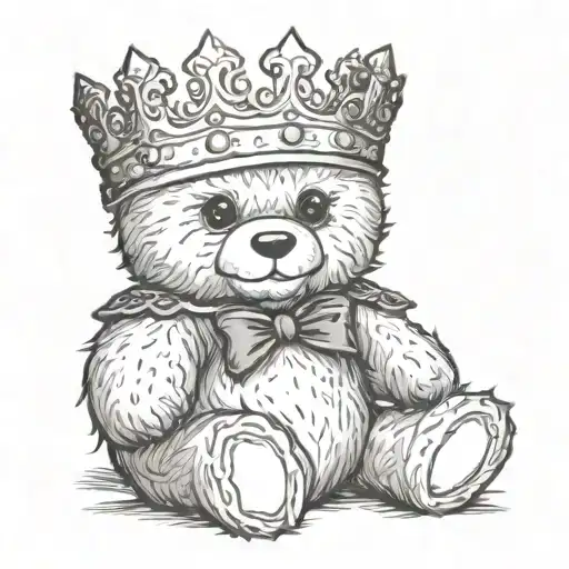 Teddy Bear Wearing A Gothic Crown