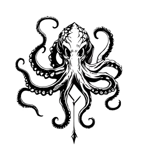 Kraken With Arrow Intertwined