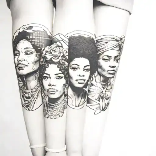 Black Heritage Portraits Grouped Together Leg Sleeve