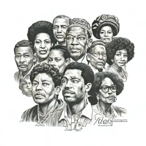 Famous Black Heritage Portraits Grouped Together Leg Sleeve