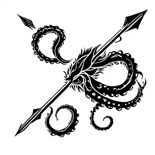 Kraken With Arrow Intertwined