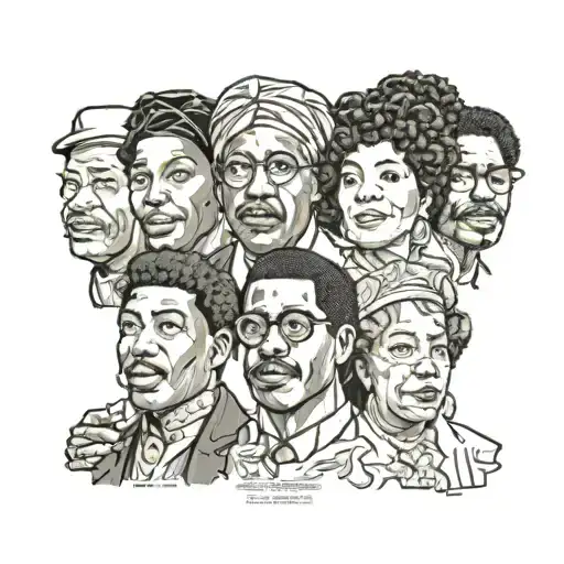 Famous Black Heritage Portraits Grouped Together Leg Sleeve