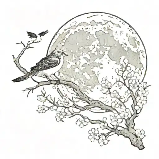 Moon With Bird