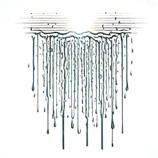 Dripping Lines Forming Sun Rays Beaming