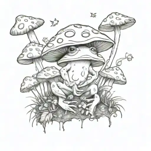 Mushroom Frog Woodland Moon