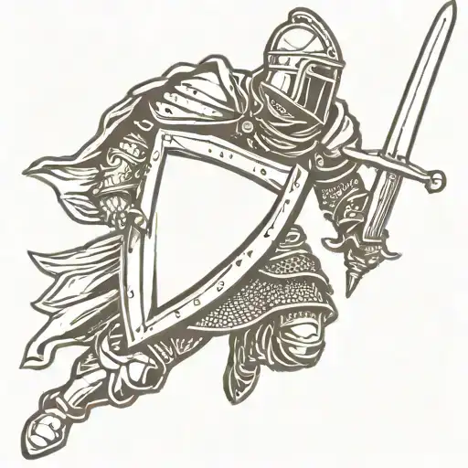 A Knight With A Shield And Sword