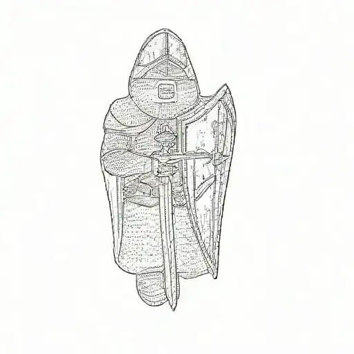 A Knight With A Shield And Sword