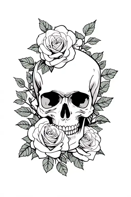 Skull And Roses Around