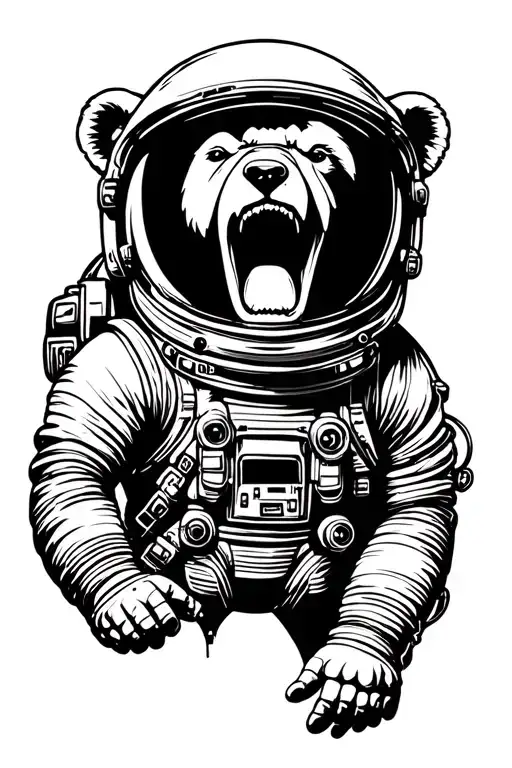 Screaming Astronaut Bear Head