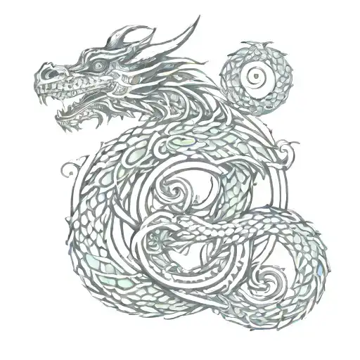 Dragon Triskelion Tattoo