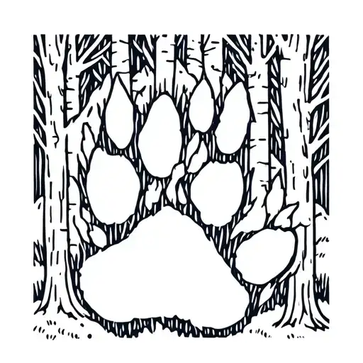 Forest Scene Mtb Dog Paw Print