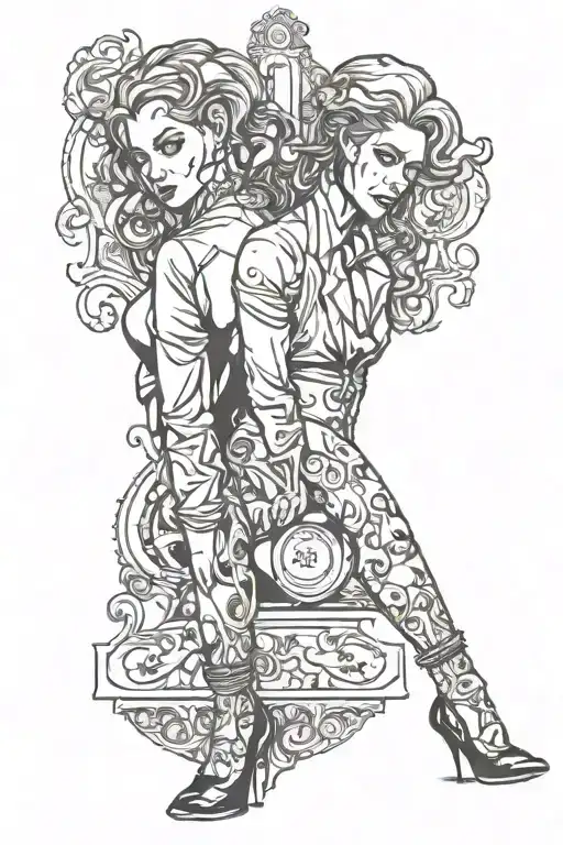 Female Jekyll And Hyde Leg Sleeve